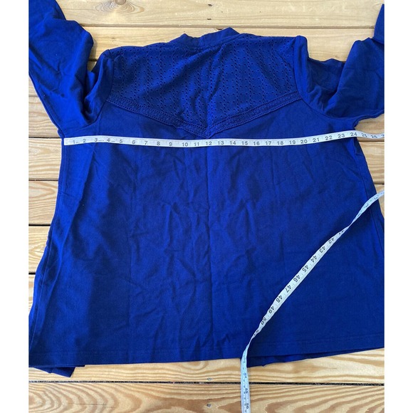 Isaac Mizrahi Live Open Front Cardigan Size XL Women’s Navy French Terry - Picture 7 of 8